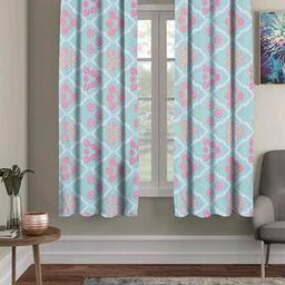 Set of 2 Floral Print Window Curtains-32