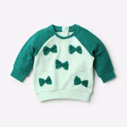 Colourblock Round-Neck Sweatshirt with Bow Accents-picture-17
