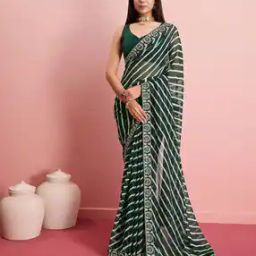 Women Striped Saree with Contrast Border-picture-8