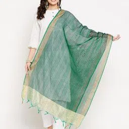 Striped Tissue Silk Dupatta-image-1