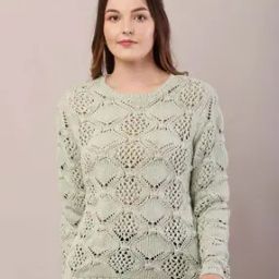 Women Knitted Pullover with Ribbed Hem-image-12