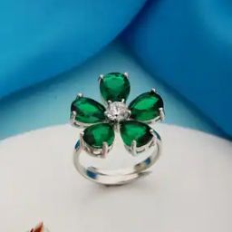 Women Silver-Plated Stone-Studded Adjustable Ring-image-72