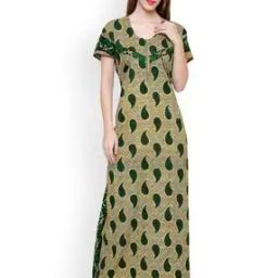 Paisley Print Nighti with Tie-Up-image-79