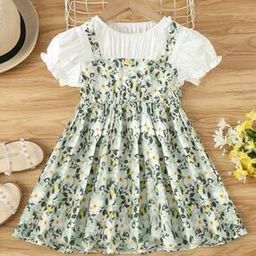 Girl Floral Print Fit & Flare Dress-image-47