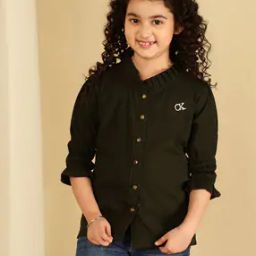 Girl Regular Fit Mandarin-Neck Top-image-68