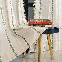 Embroidered Long Door Curtain with Tassels-image-89