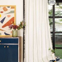 Embroidered Window Curtain with Tassels-84
