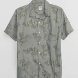 Printed Shirt with Cuban Collar-image-62