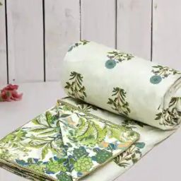 Floral Print Reversible Double Dohar with Falalin-18