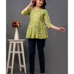 Women Floral Print Flared Tunic-image-56
