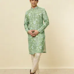 Men Floral Print Regular Fit Kurta with Insert Pocket-image-34