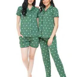 Micro Print T-Shirt & Pyjamas Set-picture-5