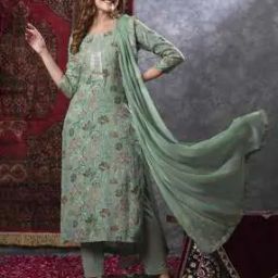 Women Floral Print Straight Kurta Set-46