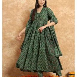 Floral Print Anarkali Kurta Set-image-27