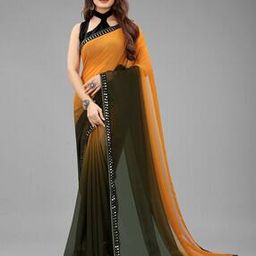 Georgette Saree With Sequence Lace Border-image-5