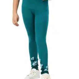 Leggings with Floral Print Hem-image-92