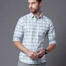 Men Gingham Checked Slim Fit Shirt-image-31