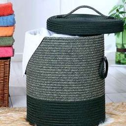 Colourblock Multipurpose Laundry Basket with Lid-image-91
