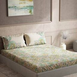140 TC Floral Print King-Size Bedsheet with Pillow Covers-image-60