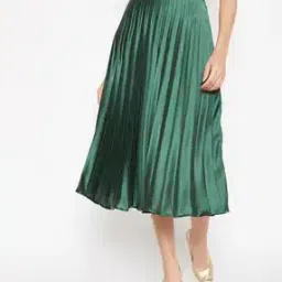 Women Pleated A-Line Skirt-image-127