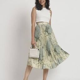 Women Printed Pleated A-Line Skirt-picture-25