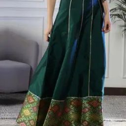 Maxi Lehenga Skirt with Woven Border-picture-46