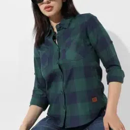 Checked Shirt with Patch Pockets-image-10