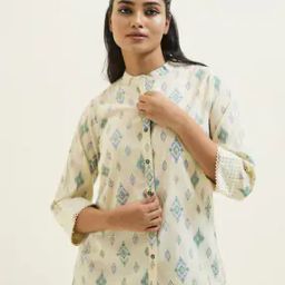 Women Ikat Print Tailored Fit Shirt-image-69