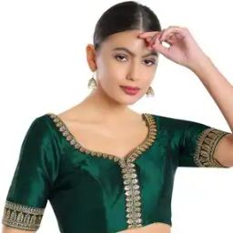 Women Embroidered Back-Open Blouse with Tassels-image-92