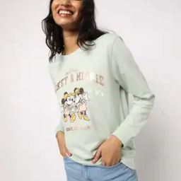 Mickey-Mouse Print Round-Neck Sweatshirt-picture-28