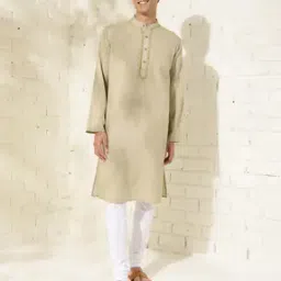 Men Embroidered Regular-Fit Long Kurta with Mandarin Collar-picture-31