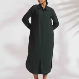 Women Cotton Shirt Dress-image-45