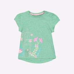 Heathered Graphic Print Crew-Neck T-shirt-14