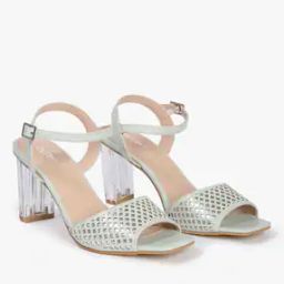 Women Laser-Cut Chunky Heels-image-90