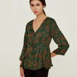 Floral Print V-Neck Top-image-17