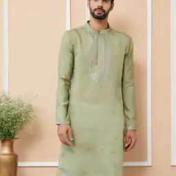 Men Embroidered Regular Fit Long Kurta-picture-14