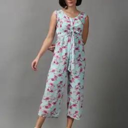 Floral Print Jumpsuit with Tie-Up-picture-42