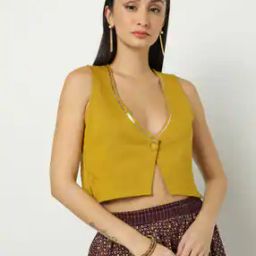Crop Jacket with Sequinned Neckline-47