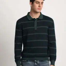 Men Striped Regular Fit Polo T-Shirt-image-40