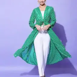 Women Polka-Dot Shrug with Front Open-47