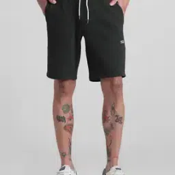 Men Regular Fit Shorts with Elasticated Drawstring Waist-image-6