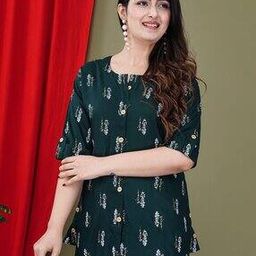Women Floral A-line Kurti-image-3