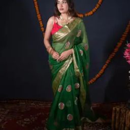 Women Woven Saree with Zari Border-image-49
