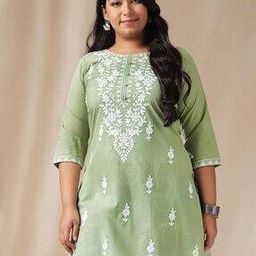 Women Embroidered Regular Fit Tunic-image-47