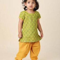Floral Print Kurta with Salwar Set-image-82