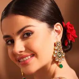 Kundan-Studded Drop Earrings-image-72
