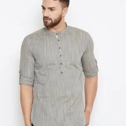 Striped Printed Short Kurta-image-8
