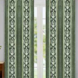 Set of 2 Floral Print Window Curtains-0