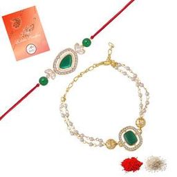 Set of 2 Gold-Plated Stone-Studded Tie-Up Rakhis-image-26
