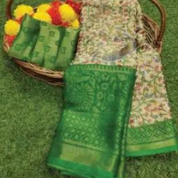 Women Printed Saree with Contrast Border-image-95